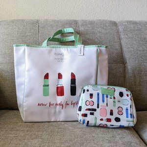 Kate spade x Clinique Totebag and makeup bag